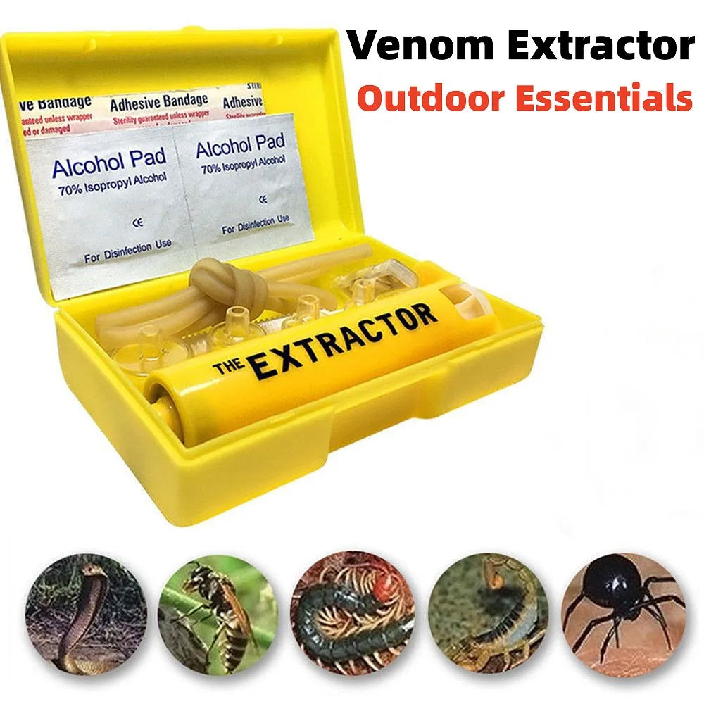 Extracteur de Venin pour Morsures d'Insectes et de Serpents – Pompe à Vide pour Secours en Situation d'Urgence, Kit de Premiers Secours de Survie - BLACKBEARD OUTDOOR INDUSTRIES