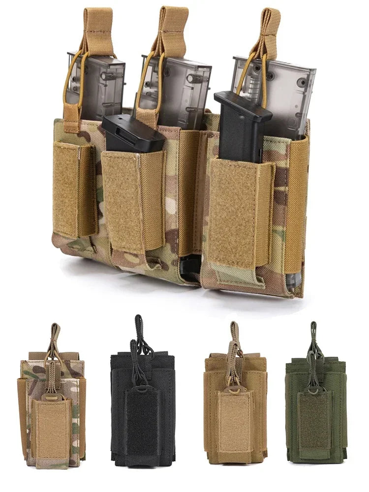 Pochette Tactique Triple Chargeurs – Universelle M4 / M14 / M16 / AK / AR / Glock | Système MOLLE EDC - BLACKBEARD OUTDOOR INDUSTRIES