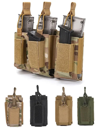 Pochette Tactique Triple Chargeurs – Universelle M4 / M14 / M16 / AK / AR / Glock | Système MOLLE EDC - BLACKBEARD OUTDOOR INDUSTRIES