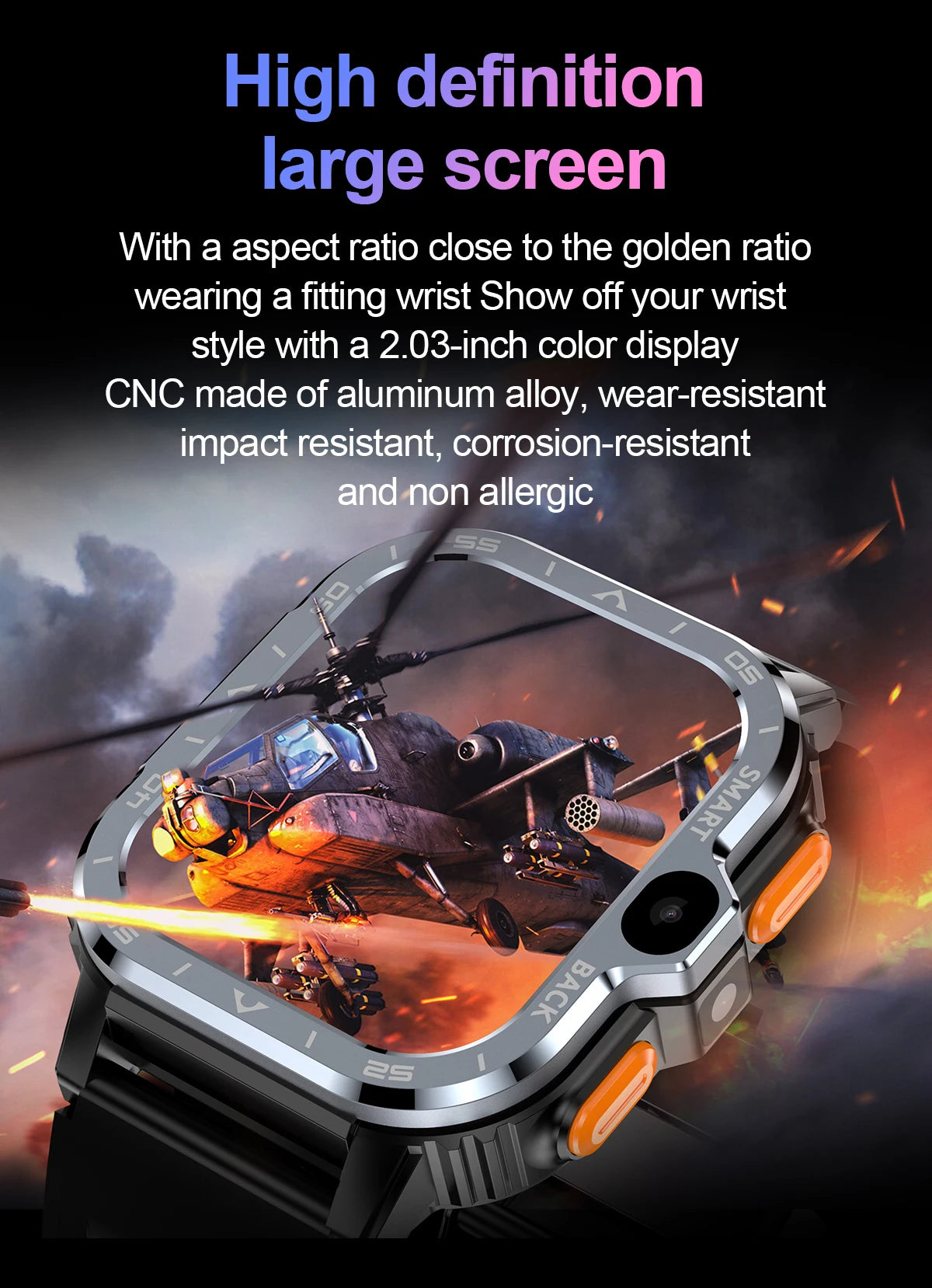 Montre Connectée VALDUS PGD Android – Écran 2,03", Double Caméra HD, 4G LTE, 64 Go ROM, NFC & WiFi - BLACKBEARD OUTDOOR INDUSTRIES