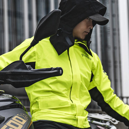 Combinaison Pluie Moto Imperméable 2 Pièces — Veste + Pantalon | Vert & Orange | M à XXXL - BLACKBEARD OUTDOOR INDUSTRIES
