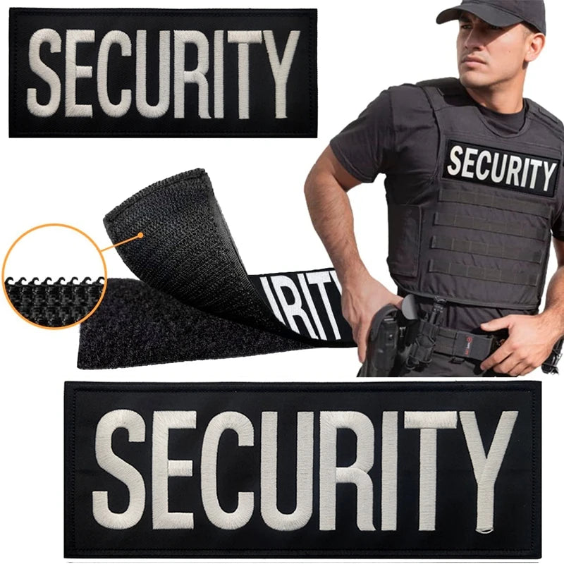 Patch Brodé SECURITY – Insigne Hook & Loop Velcro | Agent de Sécurité