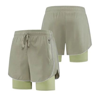 Shorts de Sport Femme 2-en-1 Taille Haute - Séchage rapide • Poche zippée • Confort anti-exposition - BLACKBEARD OUTDOOR INDUSTRIES
