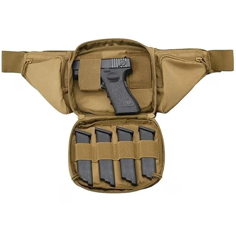 Sacoche banane tactique avec holster MOLLE - Port discret, porte-chargeurs intégrés, nylon résistant - BLACKBEARD OUTDOOR INDUSTRIES