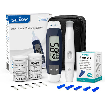 Glucomètre Sejoy – Kit Complet Diabète avec 50 Bandelettes & Lancettes