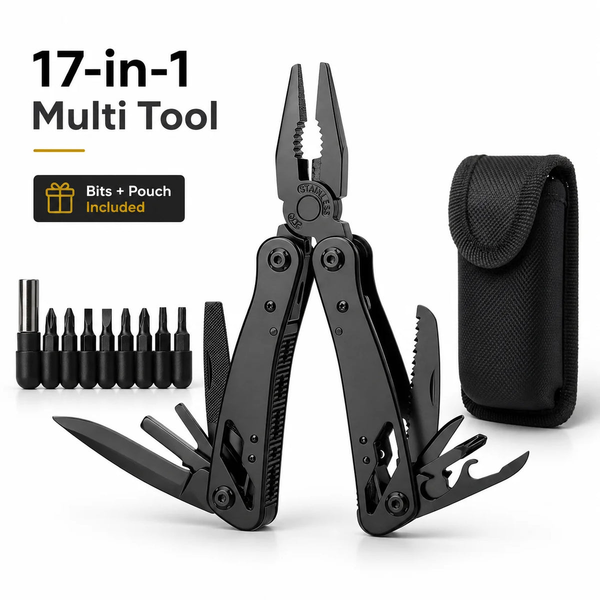Pince Multifonction Pliante Inox – Multi-Tool Tournevis, Lime & Coupe-Fil | Livraison Europe
