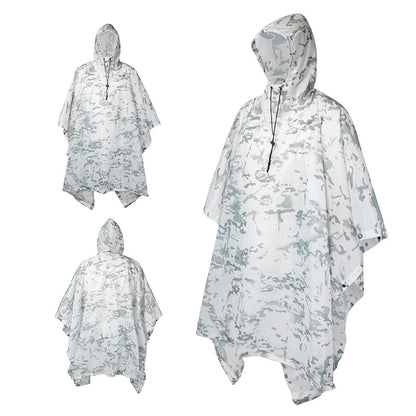 Poncho de Pluie Tactique Militaire - Imperméable, Polyvalent, avec Capuche Ajustable et Sac de Rangement BLACKBEARD OUTDOOR INDUSTRIES