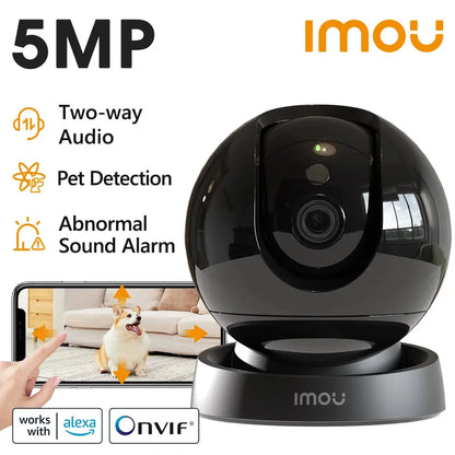 Caméra de Surveillance Intérieure IMOU Rex 3D | 5MP Wifi PTZ | Détection Personne/Animaux | Vision Nocturne Couleur | Suivi Intelligent | Audio Bidirectionnel Ma boutique