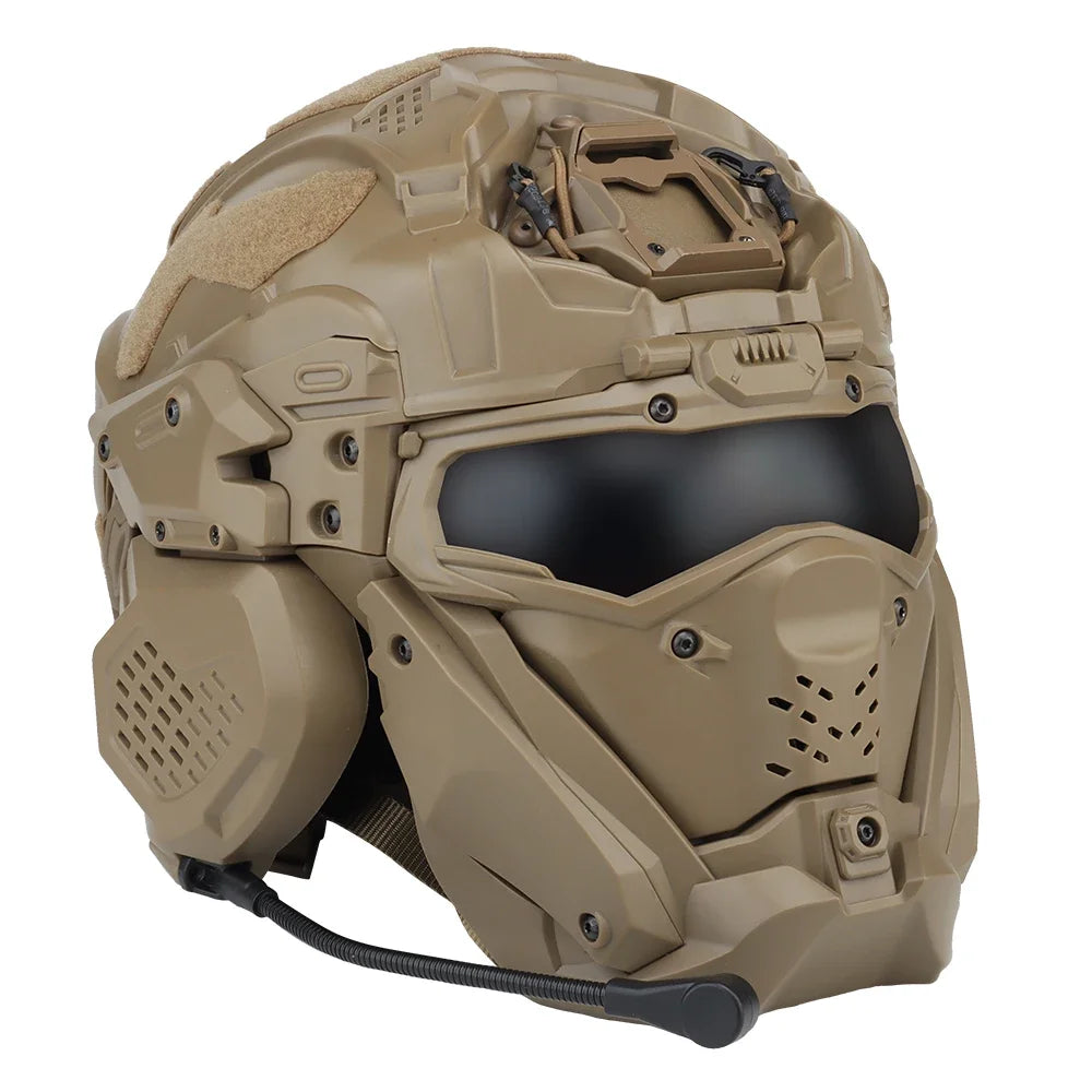 Casque airsoft tactique HL-99 avec masque relevable et ventilation anti-buée