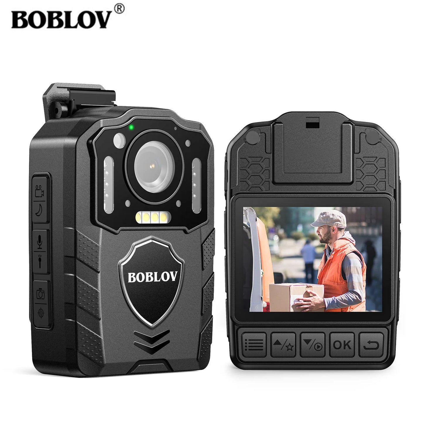 BOBLOV KJ25 Caméra Corporelle 1080P – 13H Autonomie, Vision Nocturne