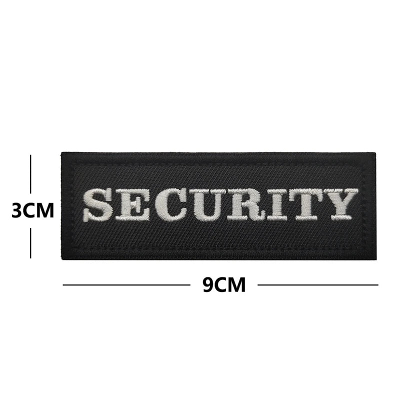 Patch Brodé SECURITY – Insigne Hook & Loop Velcro | Agent de Sécurité
