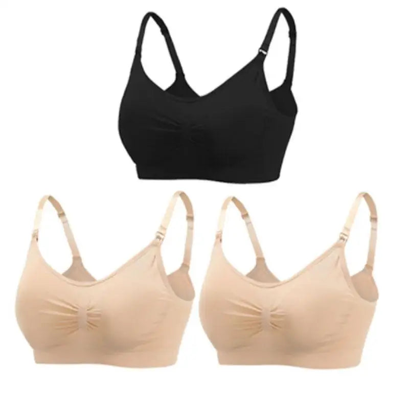 Lot de 3 Soutiens-Gorge d'Allaitement Maternité – Sans Armature, Grande Taille, Respirant