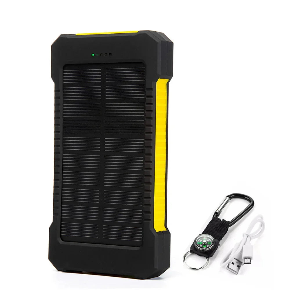 Power Bank Solaire 20 000mAh Étanche – Chargeur d'Urgence avec LED SOS & Boussole - BLACKBEARD OUTDOOR INDUSTRIES