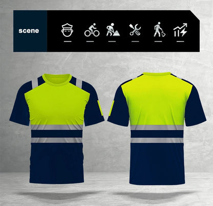 T-shirt de Sécurité Haute Visibilité – Été Respirant & Séchage Rapide Manches Courtes | Tissu Réfléchissant | Polyester Léger | Tailles L à XXXL - BLACKBEARD OUTDOOR INDUSTRIES