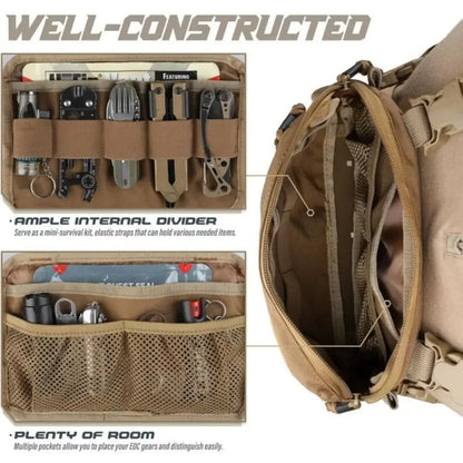 Sac de poitrine MOLLE en nylon 1000D, multi-poches, EDC, mixte