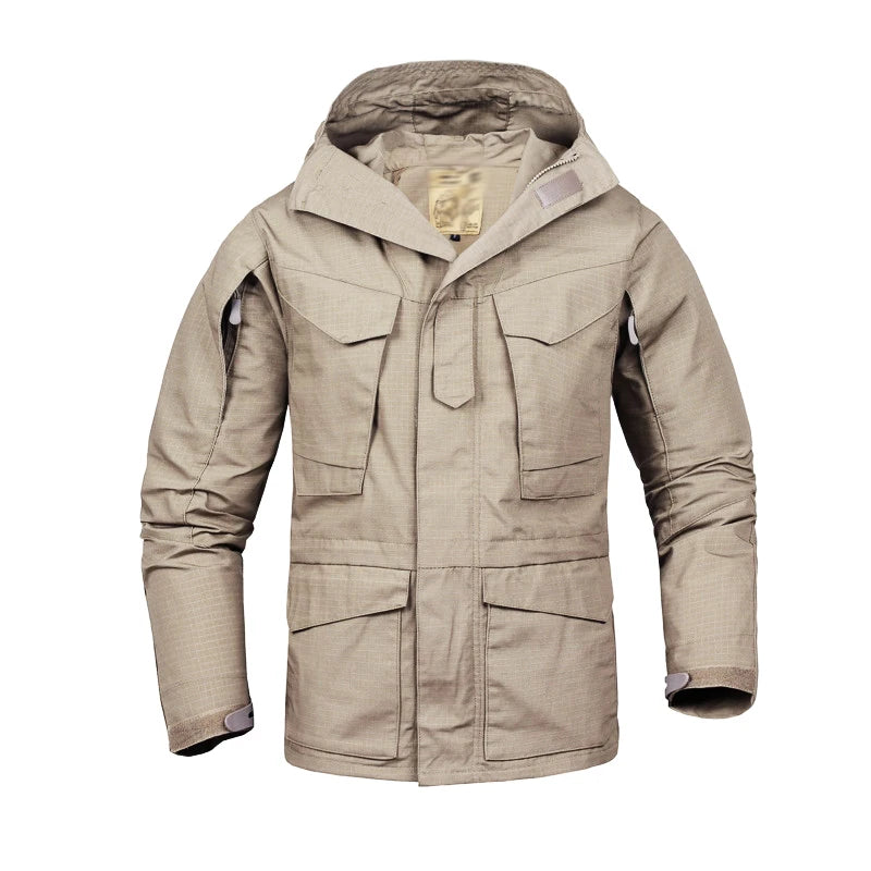 Veste M65 Militaire Homme | Coupe-Vent Tactique Étanche avec Capuche – Hiver/Automne - BLACKBEARD OUTDOOR INDUSTRIES