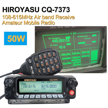 Radio Mobile VHF/UHF HIROYASU CQ-7373 – 50W, 8 Bandes RX, 1000 Canaux, Panneau Détachable, Radio Amateur