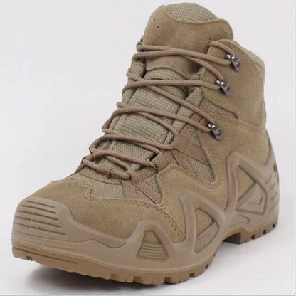 Chaussures Tactiques Mi-Hautes Militaires Désert – Cuir Suède, Randonnée & Outdoor, 39-46