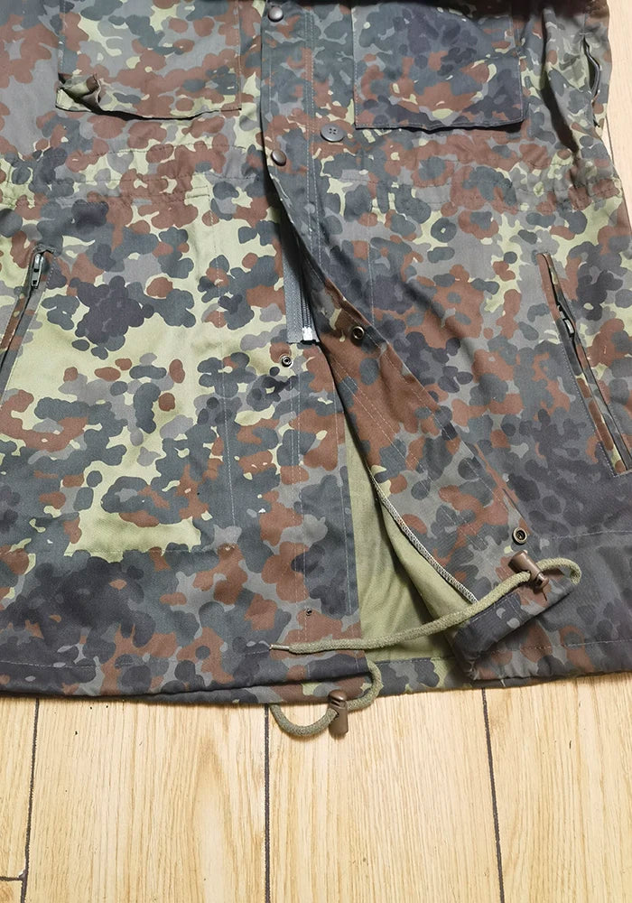 Parka camouflage Flecktarn unisexe mi-longue