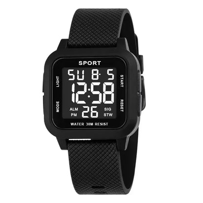 Montre digitale sport 45 mm – Style militaire & rétroéclairage LED