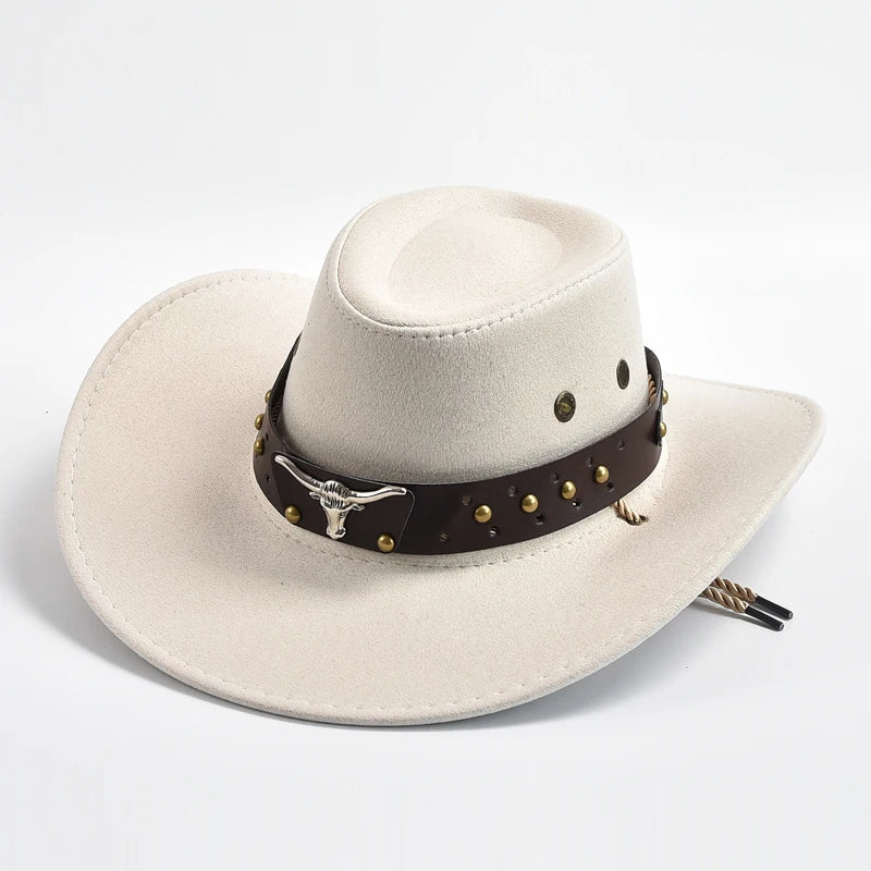 Chapeau Western en suede Synthétique – Large Bord Vintage pour Gentleman & Cowgirl - BLACKBEARD OUTDOOR INDUSTRIES