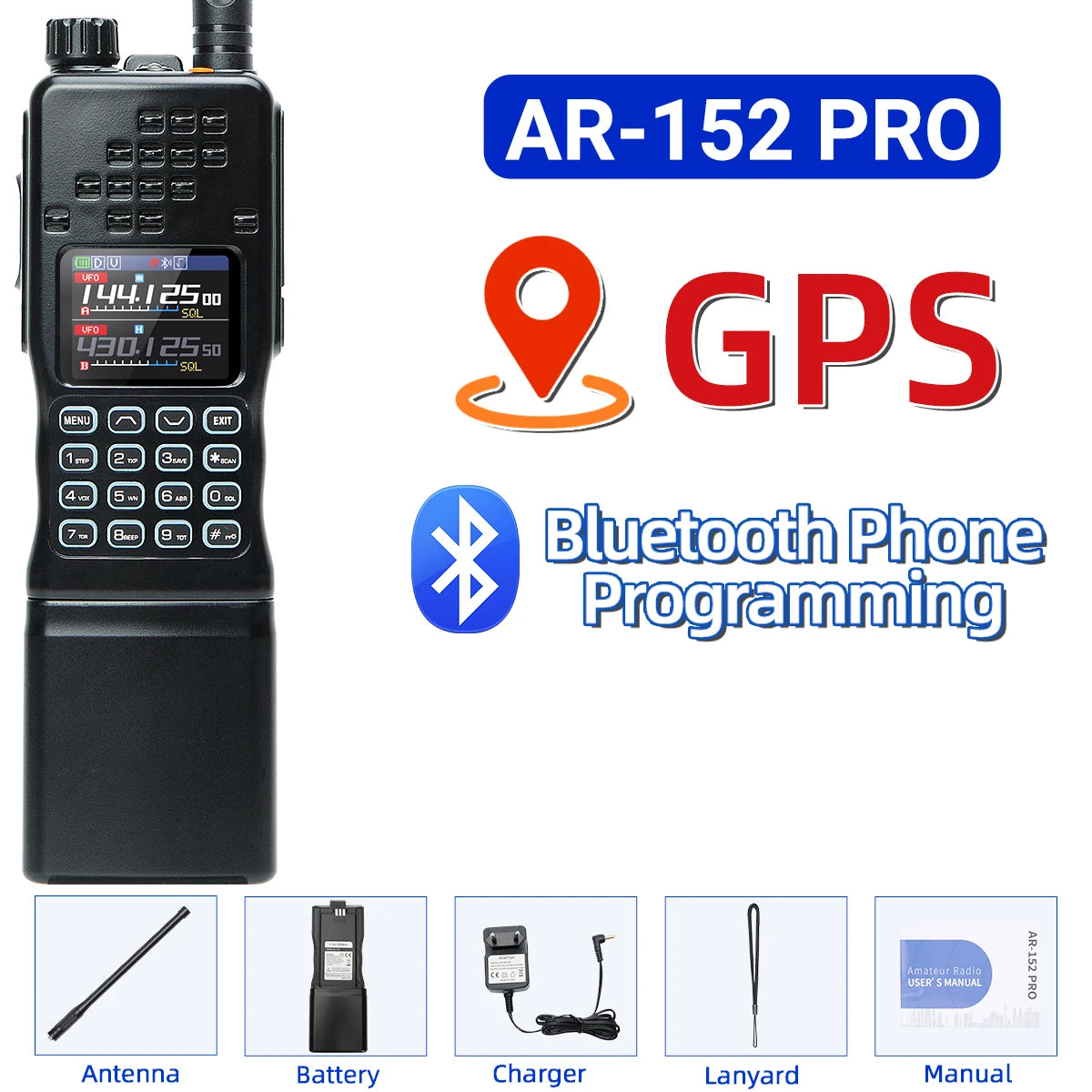 Radio Baofeng AR-152 Pro GPS 12 000 mAh, PRC-152 pour Airsoft et Survie