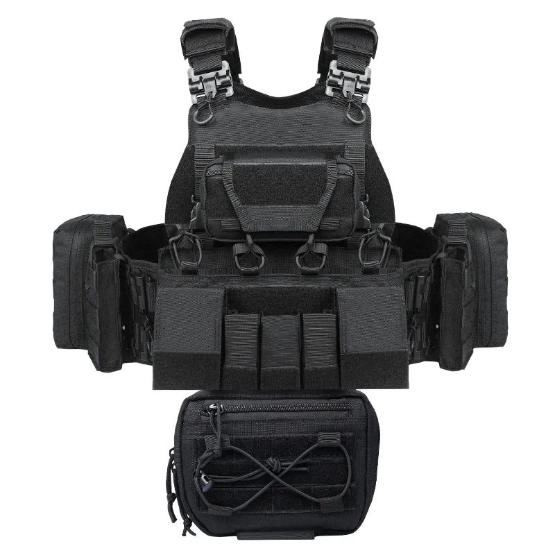 Gilet porte-plaques Yakeda MOLLE 1000D pour militaire et police