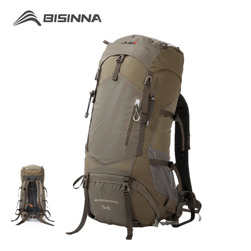 BISINNA Sac à Dos de Randonnée 70L – Avec Housse de Pluie Intégrée - BLACKBEARD OUTDOOR INDUSTRIES