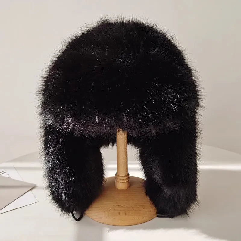 Chapka Ushanka Peluche Douce - Oreillettes, Unisexe pour le Ski et l'Hiver
