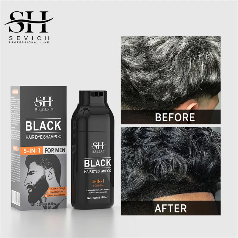 Shampooing colorant noir pour cheveux blancs 250 ml