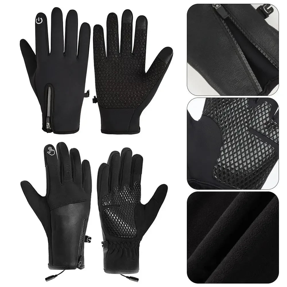 Gants chauffants USB tactiles, coupe-vent et ajustables