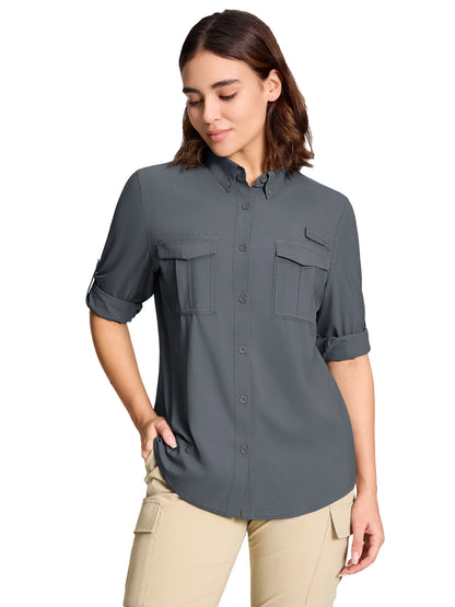 Chemise Femme de Randonnée KEFITEVD – Séchage Rapide, Respirante & Anti-UV – Manches Longues Modulables - BLACKBEARD OUTDOOR INDUSTRIES