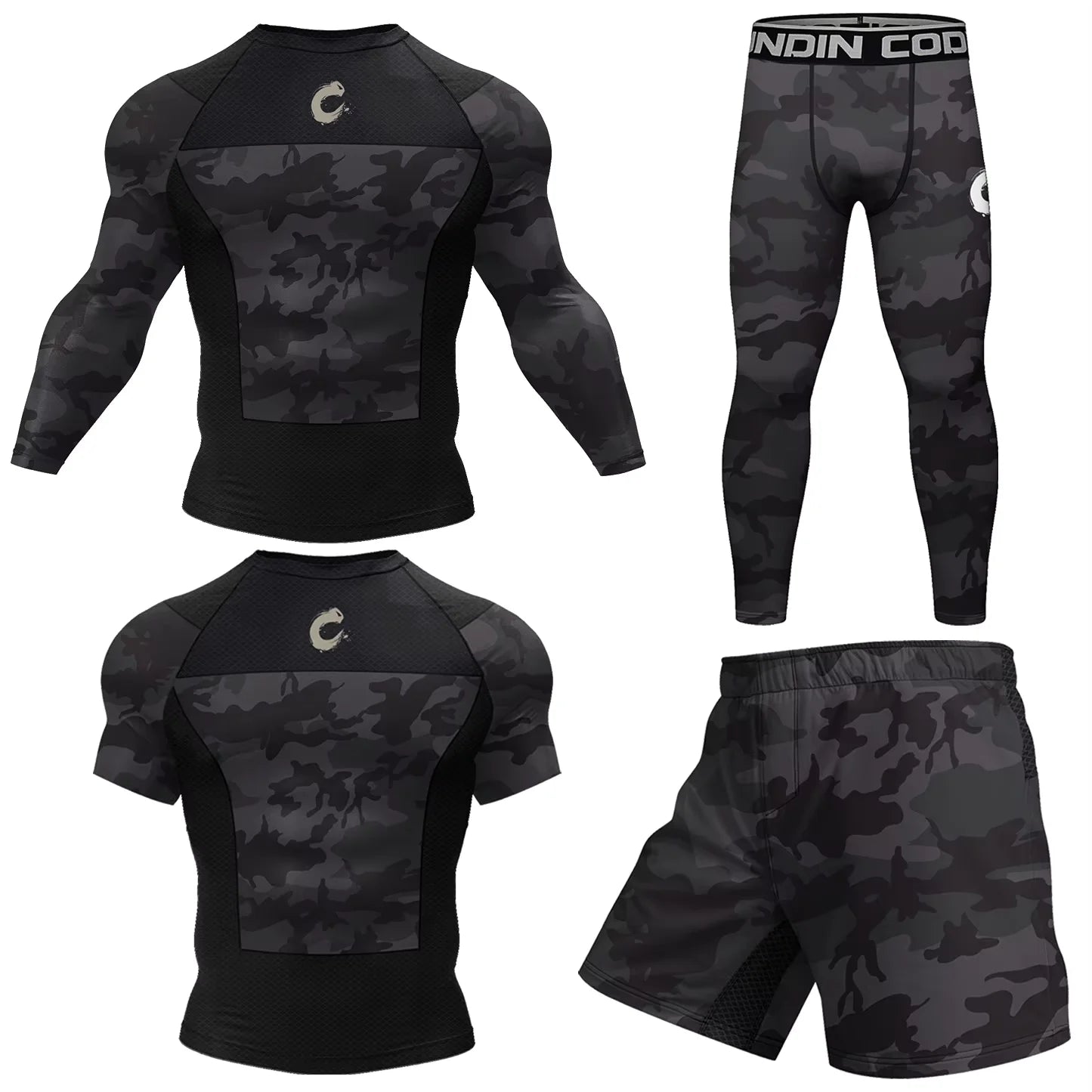 Ensemble Compression MMA BJJ Homme — Rashguard + Short Séchage Rapide | Boxe, Muay Thai, Grappling | M à XXL - BLACKBEARD OUTDOOR INDUSTRIES