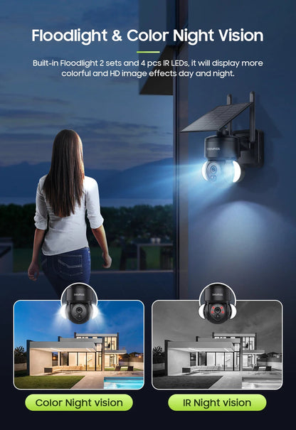 Caméra de Surveillance Solaire 4MP SHIWOJIA – 4G / WiFi | Batterie 7500mAh | PTZ 360° | Vision Nocturne Couleur | Audio Bidirectionnel | Étanche IP65 Ma boutique