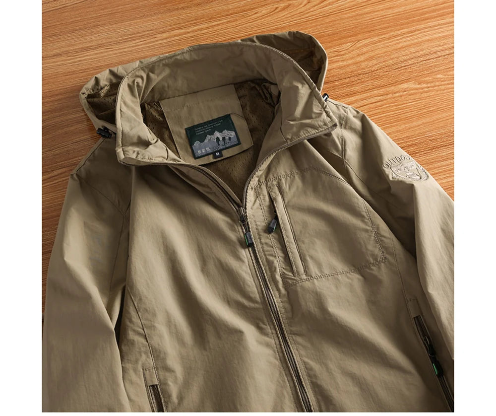 Veste Homme de Randonnée Étanche DIMUSI Coupe-Vent Respirant - BLACKBEARD OUTDOOR INDUSTRIES