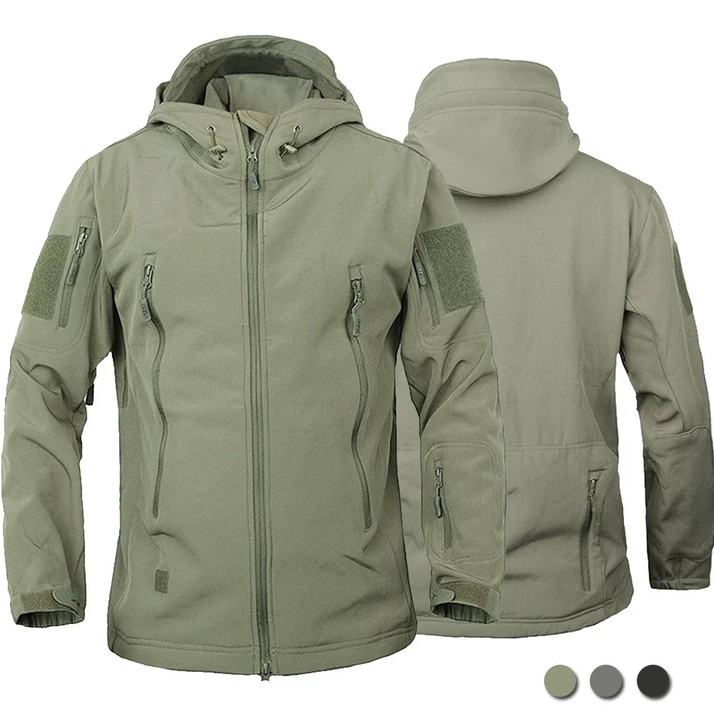 Veste Tactique Homme Softshell Techwear Coupe-Vent | Imperméable | Respirante | Polaire Intérieure | Capuche | 4 Saisons - BLACKBEARD OUTDOOR INDUSTRIES
