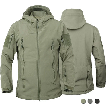 Veste Tactique Homme Softshell Techwear Coupe-Vent | Imperméable | Respirante | Polaire Intérieure | Capuche | 4 Saisons - BLACKBEARD OUTDOOR INDUSTRIES