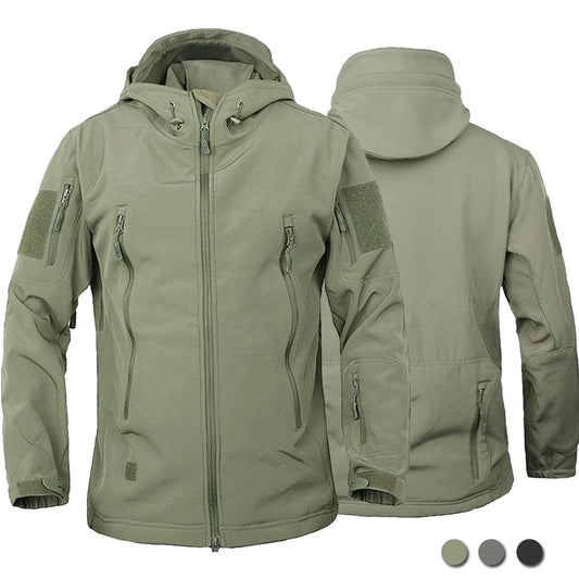 Veste Tactique Homme Softshell Techwear Coupe-Vent | Imperméable | Respirante | Polaire Intérieure | Capuche | 4 Saisons - BLACKBEARD OUTDOOR INDUSTRIES