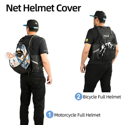 Gilet Sac à Dos Moto Rhinowalk M101 – Polyester, Filet Casque Intégré | Cyclisme, Randonnée, Voyage | Unisexe