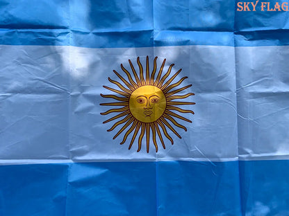 Drapeau de l'Argentine – 90x150 cm – Polyester – Drapeau National Argenté Suspendu et Bannière BLACKBEARD OUTDOOR INDUSTRIES