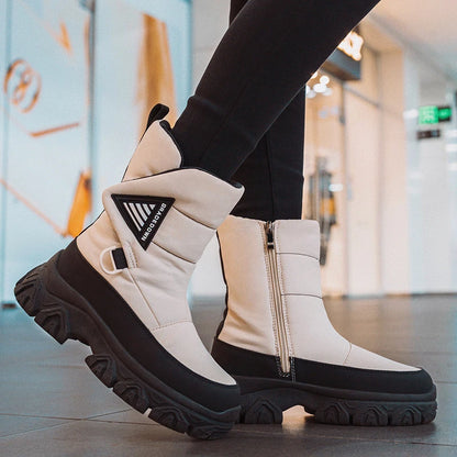 Bottes de neige femme mi-mollet doublées en flanelle