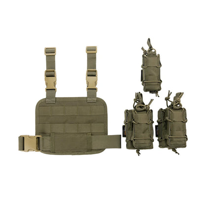 Plateforme de cuisse tactique MOLLE en Cordura avec porte-chargeurs, noir, vert ou coyote