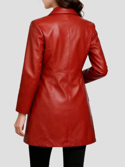 Veste femme en simili cuir PU à col revers
