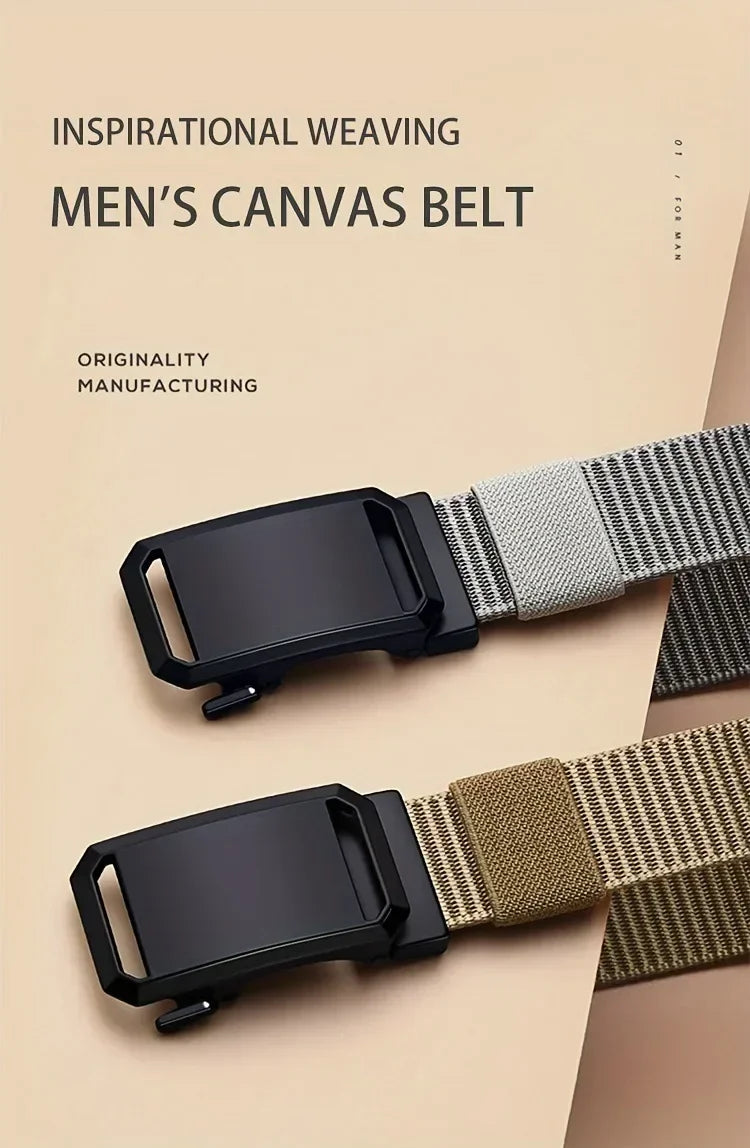 Ceinture Automatique à Boucle – Ceinture en Toile Tactique, Casual et Outdoor pour Homme, Idéale pour le Travail, l’Entraînement Militaire et les Activités de Plein Air - BLACKBEARD OUTDOOR INDUSTRIES