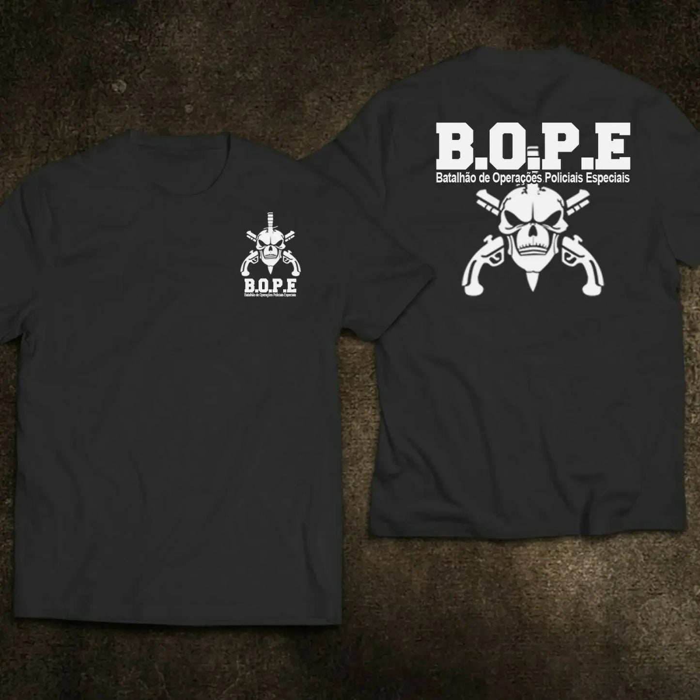 T-shirt BOPE Brésil – Force Spéciale Élite – 100% Coton, Manches Courtes, Col Rond (O-Neck) - BLACKBEARD OUTDOOR INDUSTRIES