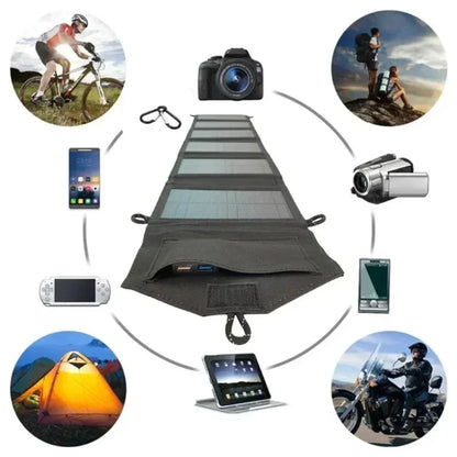 Chargeur solaire pliable portable avec chargement rapide USB Type-C pour téléphone, tablette et camping en extérieur - BLACKBEARD OUTDOOR INDUSTRIES
