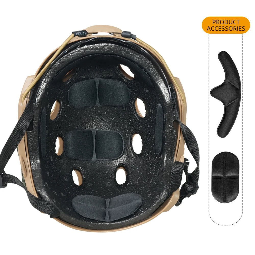 Casque Tactique Fast PJ Airsoft avec Lunettes – Protection Tête ABS CS Tir Outdoor - BLACKBEARD OUTDOOR INDUSTRIES