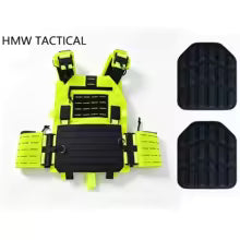 Porte-plaque tactique jaune fluo MOLLE pour sécurité privée, léger, dégagement rapide
