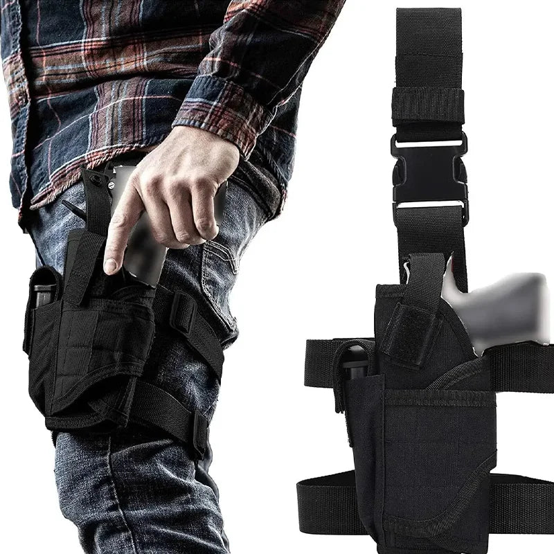 Holster Cuisse Universel Drop Leg – Glock 17, M9, P226, CZ 75, Révolver | Polyester 600D, Réglable | Droitier & Gaucher | Noir, Vert, Tan - BLACKBEARD OUTDOOR INDUSTRIES