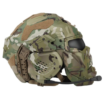 Casque airsoft tactique HL-99 avec masque relevable et ventilation anti-buée